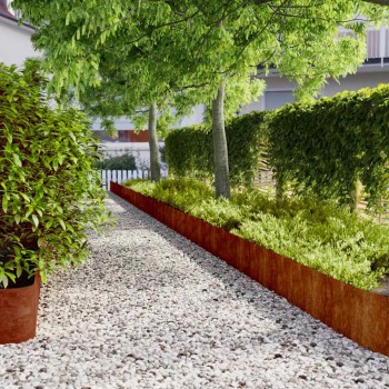 10 db rugalmas corten acél gyepszegély 25 x 103 cm