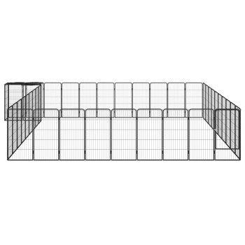 42-paneles fekete porszórt acél kutyakennel 50 x 100 cm