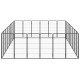 28-paneles fekete porszórt acél kutyakennel 50 x 100 cm