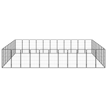 40-paneles fekete porszórt acél kutyakennel 50 x 100 cm