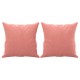 2 db rózsaszín bársony díszpárna 40 x 40 cm