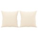 2 db krémszínű bársony díszpárna 40 x 40 cm