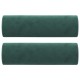2 db sötétzöld bársony díszpárna ø15x50 cm