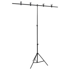 Fekete háttér állvány t-alakú 151x60x(70-200) cm