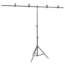 Fekete háttér állvány t-alakú 201x60x(70-200) cm