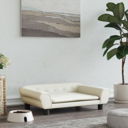 Krémszínű bársony kutyaágy 70 x 48 x 22 cm