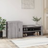 Szürke sonoma színű szerelt fa cipősszekrény 130 x 35 x 54 cm