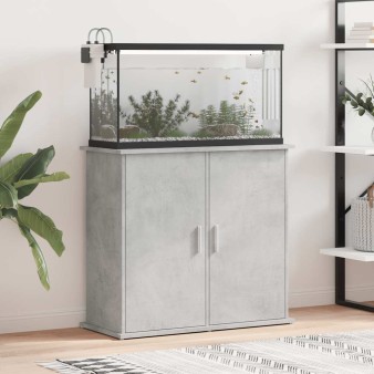 Betonszürke akváriumállvány 81 x 36 x 73 cm rétegelt fából