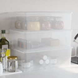 3 db műanyag rakásolható tárolódoboz 25 l