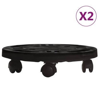 2 db fekete kerekes virágtartó átmérő 30 cm 170 kg