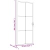 Fehér esg üveg és alumínium beltéri ajtó 93 x 201,5 cm