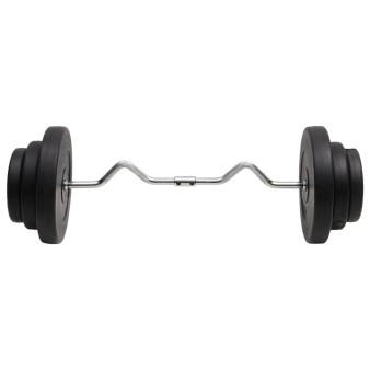 Hajlított súlyzórúd súlytárcsákkal 60 kg
