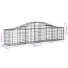 2 db íves horganyzott vas gabion kosár 200x30x40/60 cm