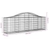 3 db íves horganyzott vas gabion kosár 200x30x60/80 cm