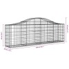 4 db íves horganyzott vas gabion kosár 200x30x60/80 cm