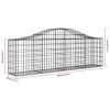 7 db íves horganyzott vas gabion kosár 200x30x60/80 cm