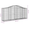2 db íves horganyzott vas gabion kosár 200x30x80/100 cm
