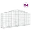 4 db íves horganyzott vas gabion kosár 200x30x80/100 cm