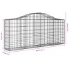 4 db íves horganyzott vas gabion kosár 200x30x80/100 cm