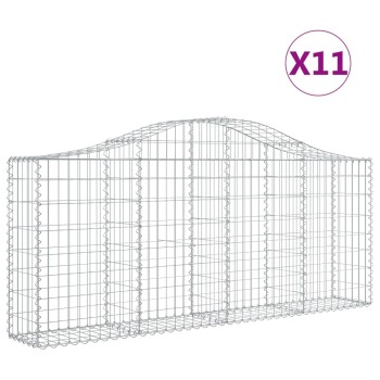 11 db íves horganyzott vas gabion kosár 200x30x80/100 cm