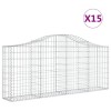 15 db íves horganyzott vas gabion kosár 200x30x80/100 cm
