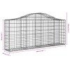 15 db íves horganyzott vas gabion kosár 200x30x80/100 cm
