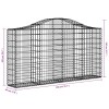 3 db íves horganyzott vas gabion kosár 200x30x100/120 cm