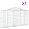 4 db íves horganyzott vas gabion kosár 200x30x100/120 cm