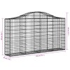 4 db íves horganyzott vas gabion kosár 200x30x100/120 cm