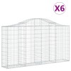 6 db íves horganyzott vas gabion kosár 200x30x100/120 cm