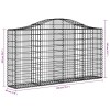 7 db íves horganyzott vas gabion kosár 200x30x100/120 cm