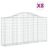 8 db íves horganyzott vas gabion kosár 200x30x100/120 cm