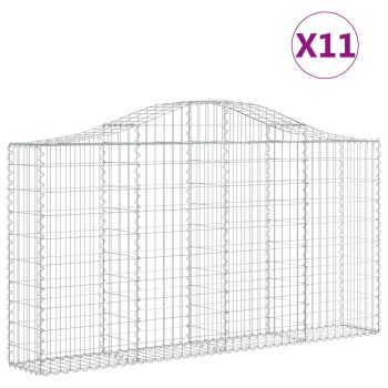 11 db íves horganyzott vas gabion kosár 200x30x100/120 cm