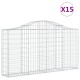 15 db íves horganyzott vas gabion kosár 200x30x100/120 cm