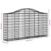 18 db íves horganyzott vas gabion kosár 200x30x100/120 cm