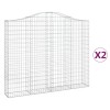 2 db íves horganyzott vas gabion kosár 200x30x160/180 cm