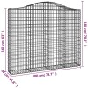 2 db íves horganyzott vas gabion kosár 200x30x160/180 cm