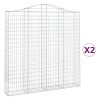 2 db íves horganyzott vas gabion kosár 200 x 30 x 200/220 cm