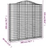 2 db íves horganyzott vas gabion kosár 200 x 30 x 200/220 cm