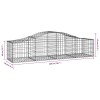 2 db íves horganyzott vas gabion kosár 200x50x40/60 cm