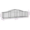 8 db íves horganyzott vas gabion kosár 200x50x40/60 cm