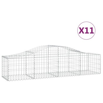 11 db íves horganyzott vas gabion kosár 200x50x40/60 cm