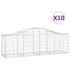 10 db íves horganyzott vas gabion kosár 200x50x60/80 cm