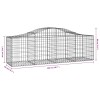 18 db íves horganyzott vas gabion kosár 200x50x60/80 cm