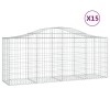 15 db íves horganyzott vas gabion kosár 200x50x80/100 cm