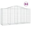 4 db íves horganyzott vas gabion kosár 200 x 50 x 100/120 cm