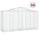 6 db íves horganyzott vas gabion kosár 200 x 50 x 100/120 cm