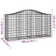 12 db íves horganyzott vas gabion kosár 200x50x100/120 cm