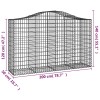 10 db íves horganyzott vas gabion kosár 200x50x120/140 cm