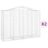 2 db íves horganyzott vas gabion kosár 200x50x140/160 cm